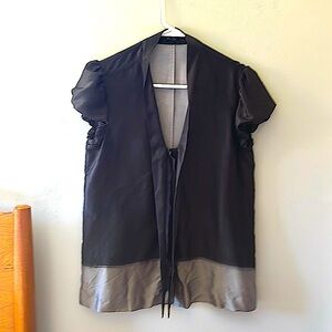 New Theory Silk Retro Forties Feminine Blouse